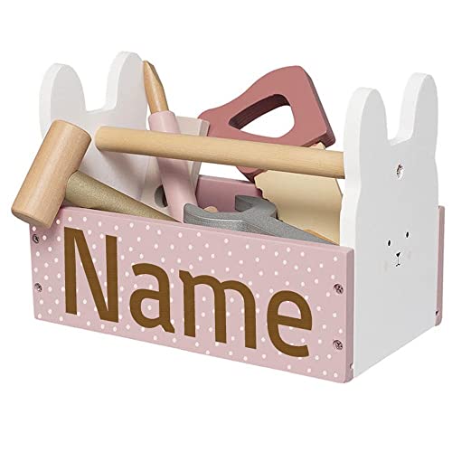 Werkzeugkiste Werkzeugkasten aus Holz Hase personalisierbar mit Name Baby Geschenk mit Gravur Werkzeugkiste Werkzeugkasten aus Holz Hase personalisierbar mit Name Baby Geschenk mit Gravur von Elefantasie