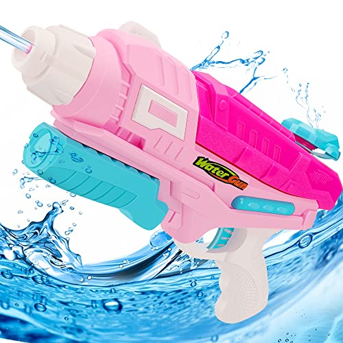 Wasserpistole Spielzeug, Wasserspritzpistole 650ML mit 10 Meter großer Reichweite Spritzpistolen für Outdoor Kinder und Erwachsene Strandpool Wasserspielzeug Rosa von Elektheim