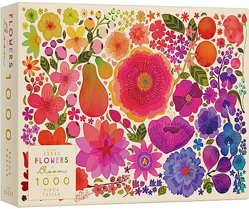 Elena Essex Puzzle 1000 Teile - Flowers in Bloom/Puzzle für Erwachsene/Puzzle 1000 / Puzzle Schwer/bunt Kunst abstrakt Regenbogen Puzzle/Puzzlegröße 68 x 49 cm von Elena Essex