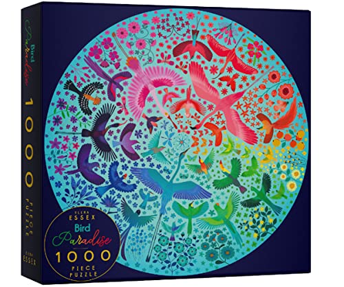 Elena Essex Puzzle - Bird Paradise / 1000 Puzzle/Puzzle Erwachsene Anspruchsvoll/Rundes Puzzle/Vogel Regenbogen Farbverlauf Puzzle/Durchmesser 68 cm von Elena Essex