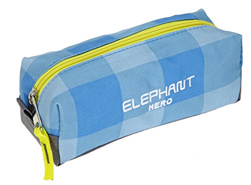 Elephant Hero 2 Zipper Mäppchen Pennal Federtasche Schlamper Faulenzer 12368 (Türkis Plaid) von Elephant