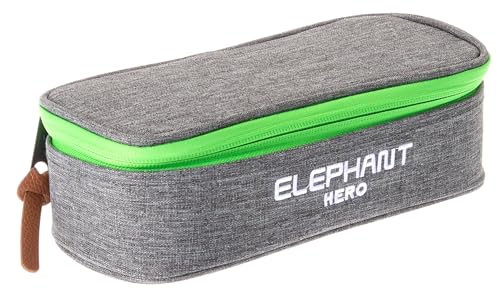 Elephant Mäppchen Jungen Mädchen Federtasche Box Hero Signature Pennal 12727 (Two Tone Green (grau/grün)) von Elephant