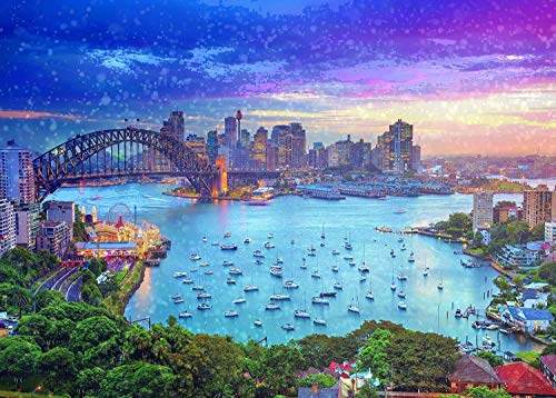 Eletina candy Puzzle 1000 Teile für Erwachsene, schwierige harte Puzzles für Frauen und Männer, Premium-Karton, präzise ineinandergreifende Sydney Harbour Bridge, 71,1 x 50,8 cm von Eletina candy