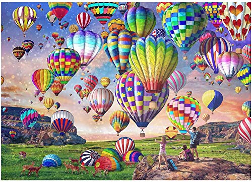 Puzzles für Erwachsene, 1000-teiliges Puzzle, 1000 Teile für Erwachsene, Heißluftballon-Puzzle, Lernspiele, Heimdekoration, Puzzle (70 x 50 cm) von Eletina candy