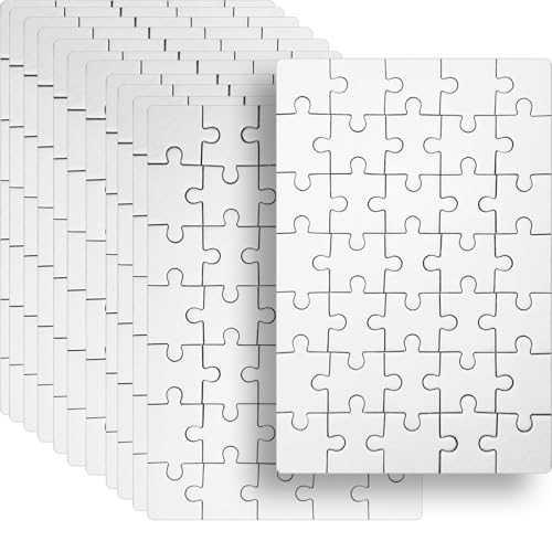 ElevaPulse 12 Stück Puzzle Selber Gestalten, Puzzle Weiß, Blanko Puzzle Zum Bemalen, DIY Mini Puzzle Kinder, Kreatives Bastelset Für Kindergeburtstag und Kunstprojekte, 15×10 cm von ElevaPulse