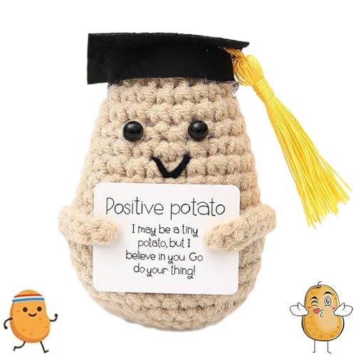 Elfinfi Positive Potato, Ermutigungsgeschenke Positive Kartoffel, Niedlich Positiv Potato, Kreative Strickwaren Glückskartoffel Originelles Geschenk für Absolventenkollegen, Damen, Freunde von Elfinfi