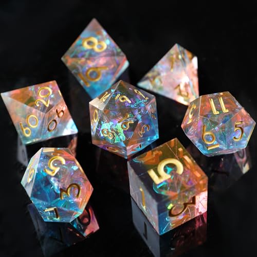 DND Würfel Set 7pcs D4 D6 D8 D10 D% D12 D20 Polyedrische Handgefertigt Kunstharz Scharfkantige D&D Würfel für Dungeons und Dragons Pathfinder Rollenspiele Tischspiele RPG MTG Spiele mit Geschenkbox DND Würfel Set 7pcs D4 D6 D8 D10 D% D12 D20 Polyedrische Handgefertigt Kunstharz Scharfkantige D&D Würfel für Dungeons und Dragons Pathfinder Rollenspiele Tischspiele RPG MTG Spiele mit Geschenkbox von Elifel