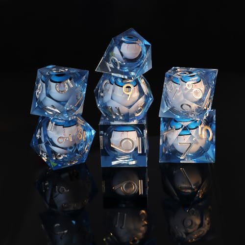 DND Würfel Set Drachenauge Polyedrische Harz Spielwürfel Scharfkantige D&D Rollenspiel-Würfel für Dungeons and Dragons RPG MTG Pathfinder D4 D6 D8 D10 D% D12 D20 mit Geschenkbox von Elifel