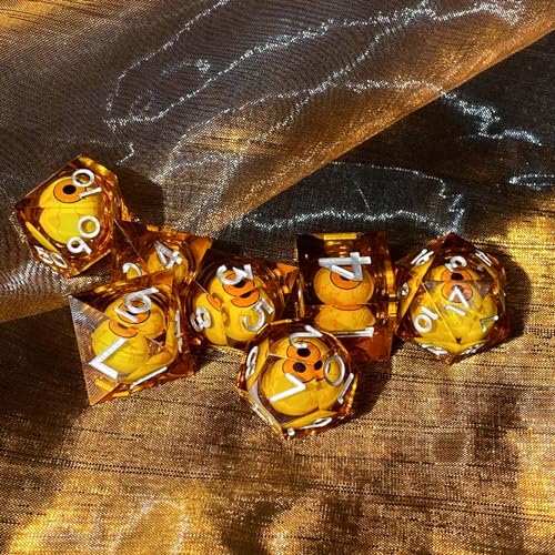 DND Würfel Set Drachenauge Polyedrische Harz Spielwürfel Scharfkantige D&D Rollenspiel-Würfel für Dungeons and Dragons RPG MTG Pathfinder D4 D6 D8 D10 D% D12 D20 mit Geschenkbox von Elifel