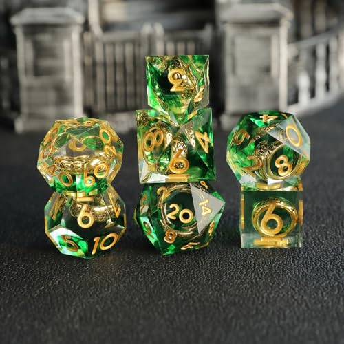 DND Würfel Set Herr der Ringe D4 D6 D8 D10 D% D12 D20 Handgefertigt Kunstharz Scharfkantige D&D Würfel für Dungeons und Dragons Pathfinder Rollenspiele Tischspiele RPG MTG Spiele mit Geschenkbox von Elifel