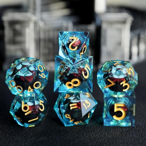 DND Würfel Set Schädel Augapfel Polyedrische Harz Spielwürfel Scharfkantige D&D Rollenspiel-Würfel für Dungeons and Dragons RPG MTG Ttrpg Pathfinder Rollenspiel D20 D12 D10 D8 D6 D4 mit Geschenkbox von Elifel