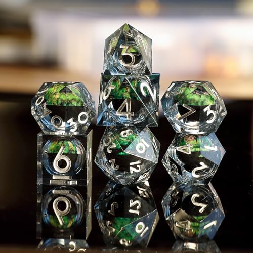 DND Würfel Set Spinnen Augapfel Polyedrische Harz Spielwürfel Scharfkantige D&D Rollenspiel-Würfel für Dungeons and Dragons RPG MTG Ttrpg Pathfinder Rollenspiel D20 D12 D10 D8 D6 D4 mit Geschenkbox von Elifel