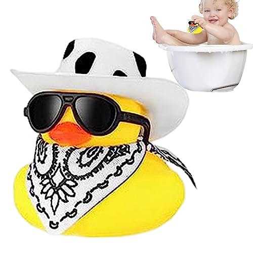 Elinrat Badeente fürs Auto - Badespielzeug Floater Ente Sonnenbrille,Lustige Gummi-Ente, Enten-Autozubehör, Auto-Armaturenbrett-Dekorationen, Tütenfüller, Auto-Ornamente für Partys von Elinrat