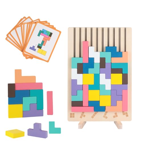 Puzzle Blocks 3in1 Wooden Tetris Holzspiel - Smart Quiet Holzpuzzle Indoor BlöCke Tetris Spiel, Sensory Play des Jahres, Montessori Spielzeug Spiel Holz, Demenz BeschäFtigung, FüR Kinder Iq Toys Puzzle Blocks 3in1 Wooden Tetris Holzspiel - Smart Quiet Holzpuzzle Indoor BlöCke Tetris Spiel, Sensory Play des Jahres, Montessori Spielzeug Spiel Holz, Demenz BeschäFtigung, FüR Kinder Iq Toys von EliphonTowne