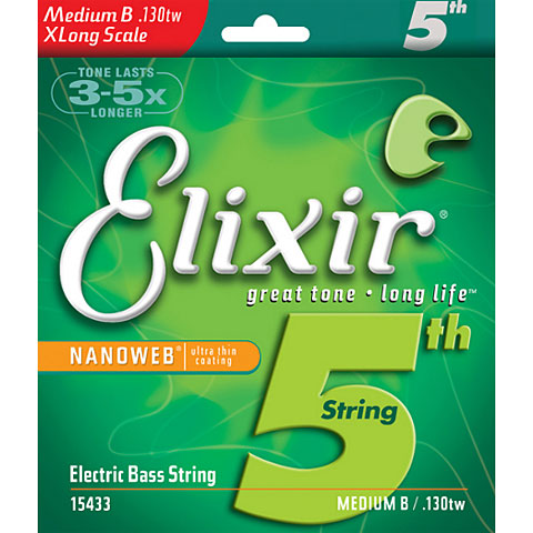 Elixir Nanoweb 5th Medium XLong-scale Medium B .130tw Saiten E-Bass von Elixir