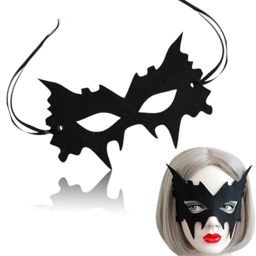 Fledermausmaske für Frauen, Fledermausmaske Halbgesicht, Maskerade Maske, schwarze Augenmaske, Masken Kostüm für Halloween Maskerade Party Cosplay Abschlussball von Elkuaie