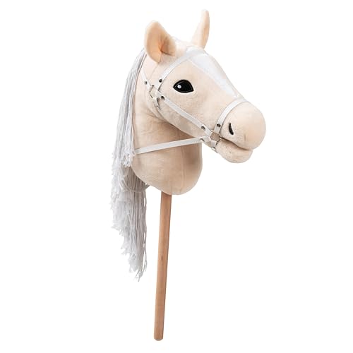 Ella & Piet® Großes Hobby Horse Pferd Donna mit Aufbewahrungsbeutel Steckenpferd Springpferd Spielpferd weicher Plüsch Größe wie A3 (Beige) von Ella & Piet