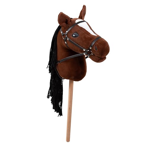 Ella & Piet® Großes Hobby Horse Pferd Donna mit Aufbewahrungsbeutel Steckenpferd Springpferd Spielpferd weicher Plüsch Größe wie A3 (Braun) von Ella & Piet