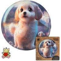 Puppy Bubblezz, 25 x 25 cm, 30 Teile, Holz-Puzzle von Elliot GmbH