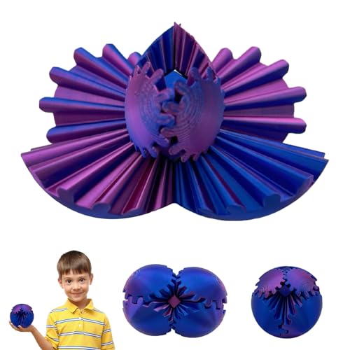 Ellxen Steampunk Whirling Wonder Fidget,3D Puzzle Stressball,Anti Stress Würfel Spielzeug,Dekompression Spielzeug Geschen für Kinder und Erwachsene(Blaue und rote Farbverlaufsfarbe) von Ellxen