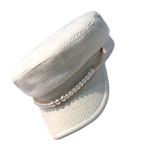 Pearls Chain Decoration Frauen Seeleute Hat Elegante Kapitänshut Für Verschiedene Stile von Elnwnnkc