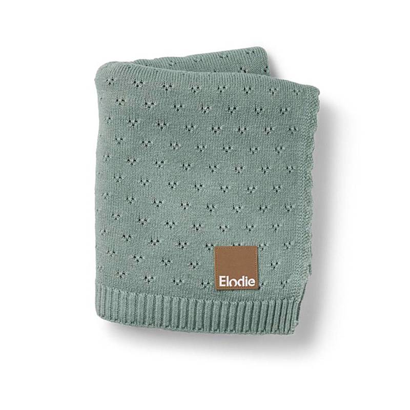 Elodie Lochmuster-gestrickte Decke 100x75 cm, Pebble Green von Elodie Details