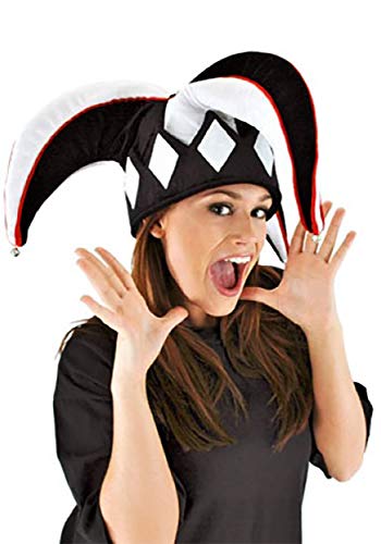 Elope Black & White Court Jester Plush Hat Standard von Elope