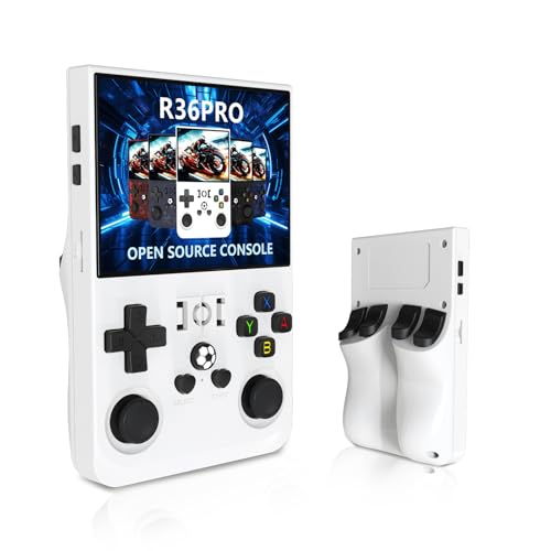 3,5 Zoll IPS Retro Spielekonsole, R36PRO Open Source Dual System Handheld Konsole, 18000 Spiele Retro Spielkonsole mit Speicherkarte (128GB) von Elprico