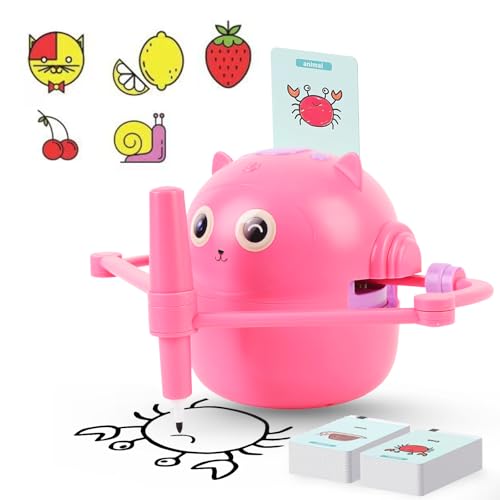 Elprico Roboter Zeichnen für Kinder, Interaktiver Bildungsroboter mit Karten, Kunstkünstler Malen Lernspielzeug für Mädchen (Rosa) von Elprico