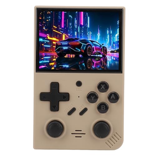 Handheld-Spielekonsole, 3,5-Zoll-IPS-LCD-Display, 4 Kerne, 1,5 GHz, Retro-Handheld-Spielekonsole, Taschenspielkonsole für Heim- und Outdoor-Reisen (128G+Gelb) von Elprico