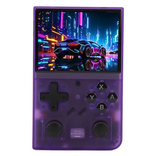 Handheld-Spielekonsole, 3,5-Zoll-IPS-LCD-Display, 4 Kerne, 1,5 GHz, Retro-Handheld-Spielekonsole, Taschenspielkonsole für Heim- und Outdoor-Reisen (128G+Purpur) von Elprico