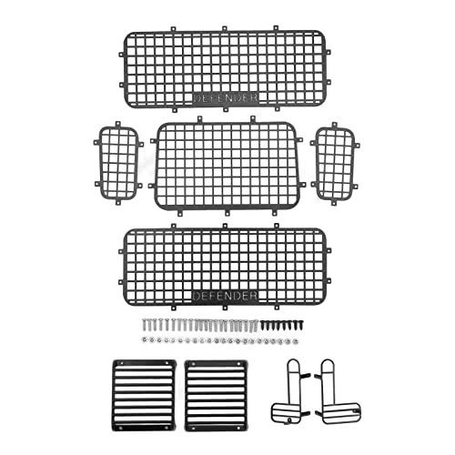 RC-Fensterschutznetz, 5-teiliges Eisen-Neues RC-Auto-Schutzzubehör, Leichtes Simulations-RC-Fensterschutz-Zubehör für Traxxas TRX4 RC-Autos von Elprico