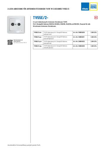 Eltako 1fach Abdeckung TV-, Radio-Steckdose Anthrazit 30055830 von Eltako