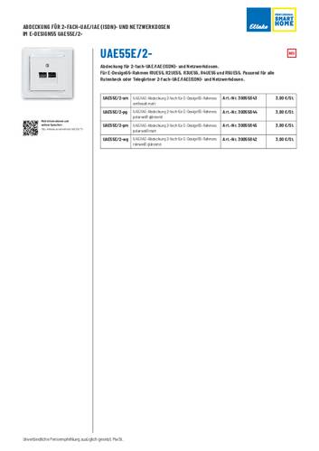 Eltako 2fach Abdeckung UAE-/IAE-/ISDN-Steckdose Polarweiß, Reinweiß (RAL 9010) 30055844 von Eltako