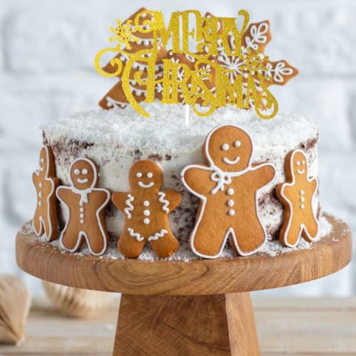 10 Stück Frohe Weihnachten Cupcake Topper,Glitzernder Weihnachtskuchen Topper,Weihnachts Cupcake Picker Dekoration,Weihnachtsparty Kuchendekorationen für Weihnachtsfeiern Feiertage Geburtstagspartys von Embhlitfe