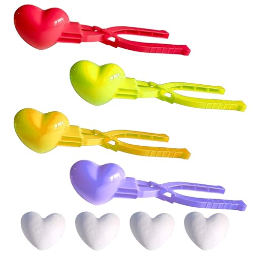 4 Stück Winter Schneeball Maker,Winterspiel Schneespielzeug Schneeball Maker Clips Sandball Schneeball Clip,Winter Schneeballschlacht Maker Werkzeugclip for Kinder Erwachsene (MehrfarbigL) von Embhlitfe