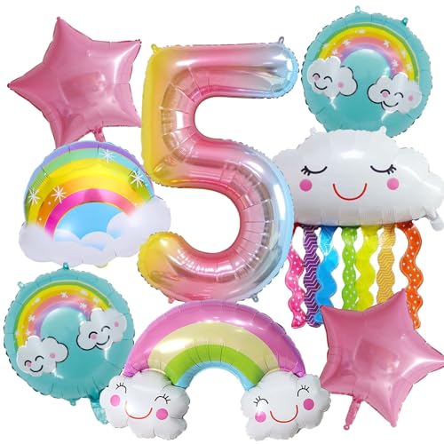 8 Stück Geburtstagsdeko 5 Jahre Mädchen,Luftballon 5. Geburtstag Folienballon Happy Birthday Luftballons,Geburtstagsparty Luftballons für Kinder Jungen Mädchen Dekorationen 5. Geburtstag (5) von Embhlitfe