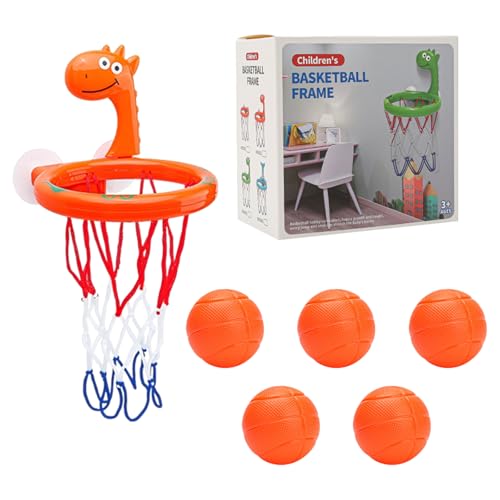 Bad Basketball Hoop,6 Pcs Badespielzeug Mini Basketballkorb mit 5 Bällen,Badewannenspielzeug Kleinkindbadspielzeug für mehr als 3 Jahre Jungen Mädchen Kinder Geburtstag Geschenke (Orange) von Embhlitfe