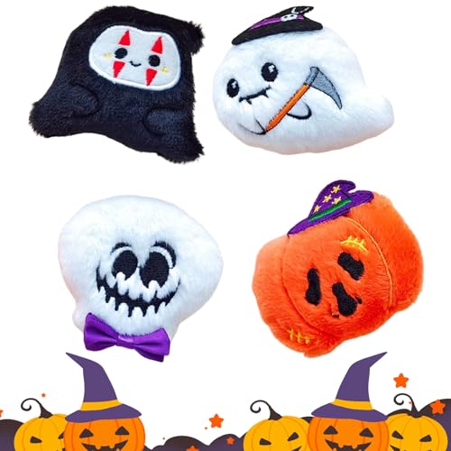 Embhlitfe 4 Stück Halloween Plüsch Ornamente,Halloween Plüsch Puppen Halloween Plüsch Tier Set,Halloween Dekorations Puppen für Halloween Party Tasche Füller Stuff Geschenke von Embhlitfe