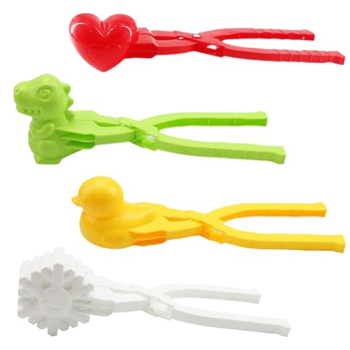 Embhlitfe 4 Stück Winter Schneeball Maker,Winterspiel Schneespielzeug Schneeball Maker Clips Sandball Schneeball Clip,Winter Schneeballschlacht Maker Werkzeugclip for Kinder Erwachsene (Mehrfarbig) von Embhlitfe