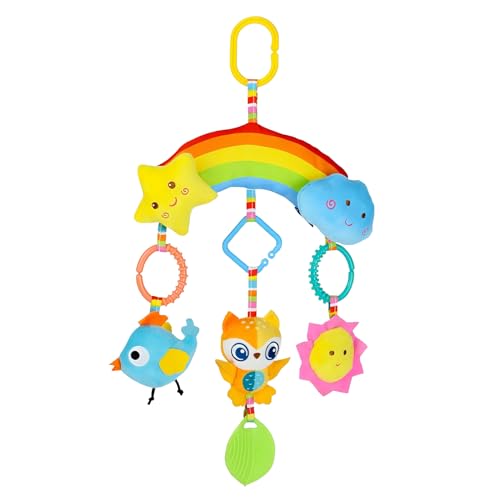 Embhlitfe Baby Hängende Rasselspielzeug,Musikalisches Baby Hanging Spielzeug Baby Kinderwagen Pushair Spielzeug,Kinderwagenspielzeug für Babys 0-12 Monate Mädchen Jungen Geburtstag Geschenke (Eule) von Embhlitfe