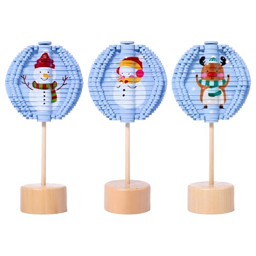 Weihnachtsspielzeug Holzdeko Weihnachten Rotierendes Spielzeug Zum Stressabbau Weihnachtsmann Schneemann Spielzeug Stress Relief und Spaß für Weihnachtsdekoration Partygeschenke (Schneemann) von Embhlitfe