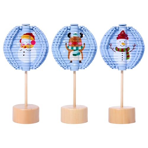 Weihnachtsspielzeug Holzdeko Weihnachten Rotierendes Spielzeug Zum Stressabbau Weihnachtsmann Schneemann Spielzeug Stress Relief und Spaß für Weihnachtsdekoration Partygeschenke (Weihnachtsmann) von Embhlitfe