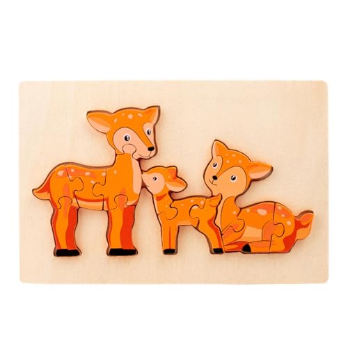 3D-Puzzles für Kinder,3D-Cartoon-Puzzles für Kinder | 3D-Cartoon-Puzzles aus Holz | Tierpuzzles, Lernspielzeug für Zuhause, Reisen, und Mädchen von Emdvsco