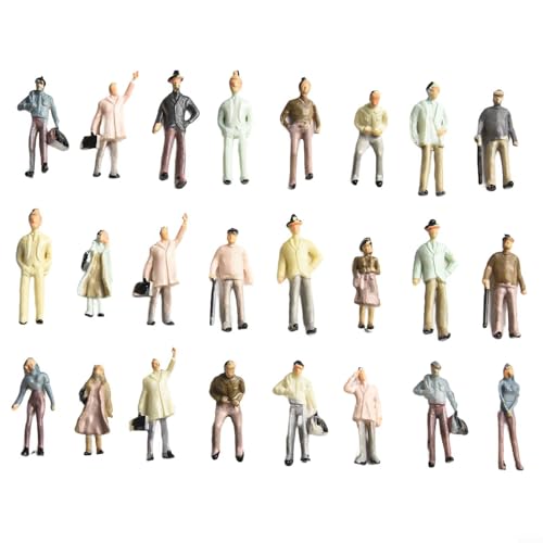 Emiif Detailliert bemalte kleine Personen-Figuren, 100-teiliges Set für Sandtisch-Modellprojekte und Dioramen (1:75) von Emiif