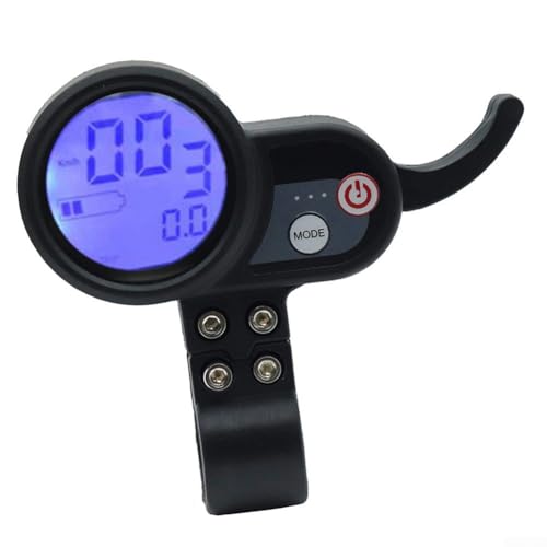 Emiif LCD-Display für Elektroroller, 36–60 V, ABS, einfache Überwachung mit wasserdichtem Anschluss für 25,4 cm (10 Zoll) Elektro-Scooter (6-polig, flach) von Emiif