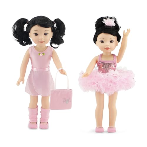 Emily Rose 35,6 cm Puppenkleidung & Zubehör Ballett Essentials Bundle – 5-teiliges Ballerina-Übungsoutfit mit 4 glitzernden Tanzaufführungs-Tutu-Set | kompatibel mit 35,6 cm großen Wellie Wishers von Emily Rose