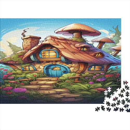 Bergdorf-Hütte 1000 Teile Puzzle Für Erwachsene Und Kinder Ab 14 Jahren,Geschenk Für Kinder Erwachsene Zeichentrickfilm Puzzle Kinder Lernspiel Spielzeug Geschenk von Eminyntia