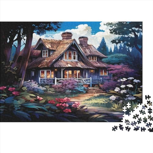 Bergdorf-Hütte Puzzle 500 Teile Für Erwachsene Und Kinder Ab 14 Jahren Für Stressabbauer Kunstpuzzle Majestätisch Puzzle Kinder Lernspiel Spielzeug Geschenk von Eminyntia