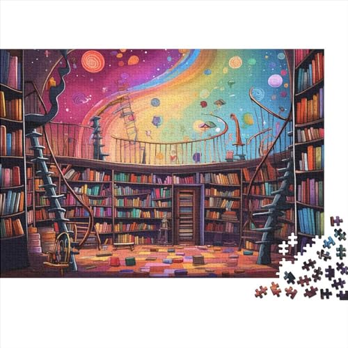 Bücherregal 500 Teile Puzzles Für Erwachsene Teenager Stress Abbauen Familien - Puzzlespiel 1000-teiliges Puzzle Kinder Lernspiel Spielzeug Geschenk von Eminyntia